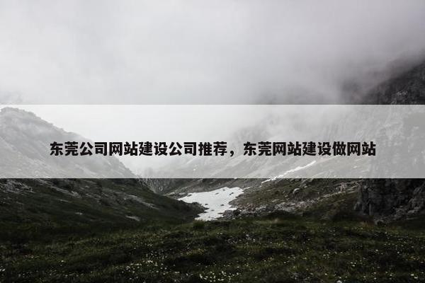 东莞公司网站建设公司推荐，东莞网站建设做网站