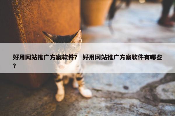 好用网站推广方案软件？ 好用网站推广方案软件有哪些？