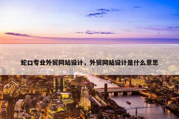 蛇口专业外贸网站设计，外贸网站设计是什么意思