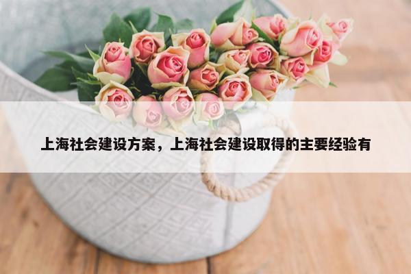 上海社会建设方案，上海社会建设取得的主要经验有