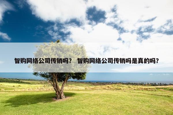 智购网络公司传销吗？ 智购网络公司传销吗是真的吗？