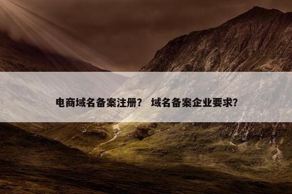 电商域名备案注册？ 域名备案企业要求？