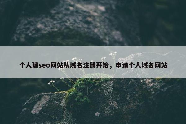 个人建seo网站从域名注册开始，申请个人域名网站