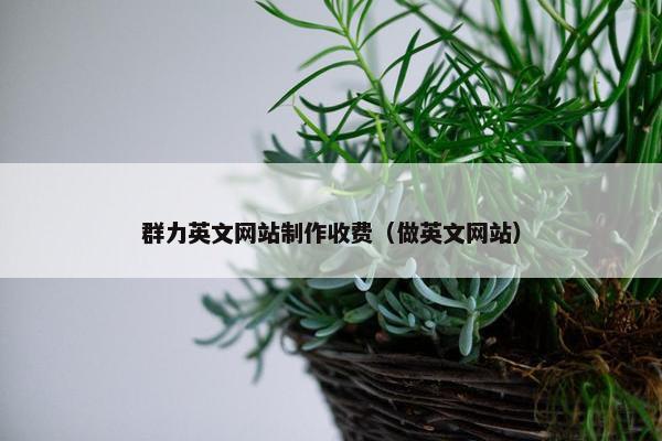 群力英文网站制作收费（做英文网站）