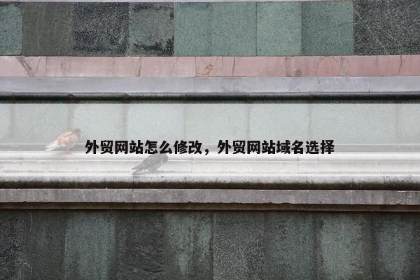 外贸网站怎么修改，外贸网站域名选择