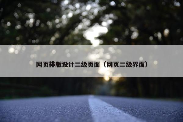 网页排版设计二级页面（网页二级界面）