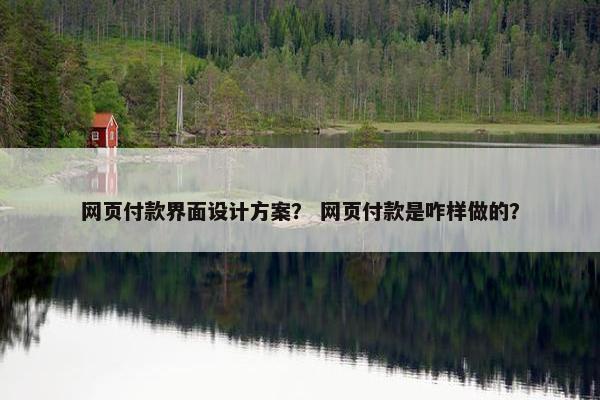 网页付款界面设计方案？ 网页付款是咋样做的？