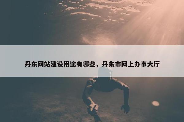 丹东网站建设用途有哪些，丹东市网上办事大厅