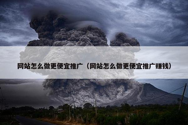 网站怎么做更便宜推广（网站怎么做更便宜推广赚钱）