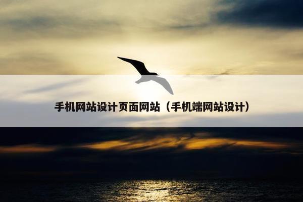 手机网站设计页面网站（手机端网站设计）