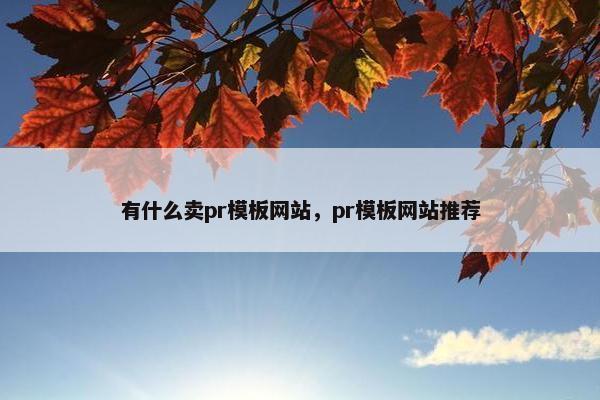 有什么卖pr模板网站，pr模板网站推荐