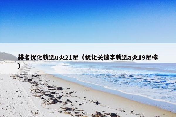 排名优化就选u火21星（优化关键字就选a火19星棒）