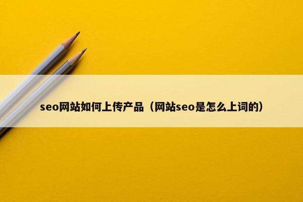 seo网站如何上传产品（网站seo是怎么上词的）
