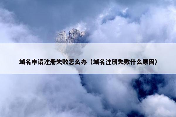 域名申请注册失败怎么办（域名注册失败什么原因）
