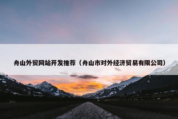舟山外贸网站开发推荐（舟山市对外经济贸易有限公司）