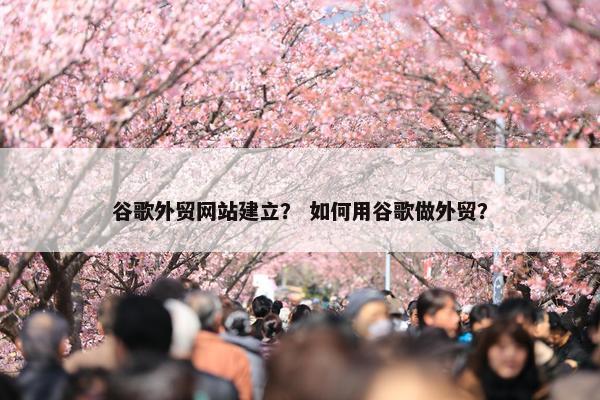 谷歌外贸网站建立？ 如何用谷歌做外贸？