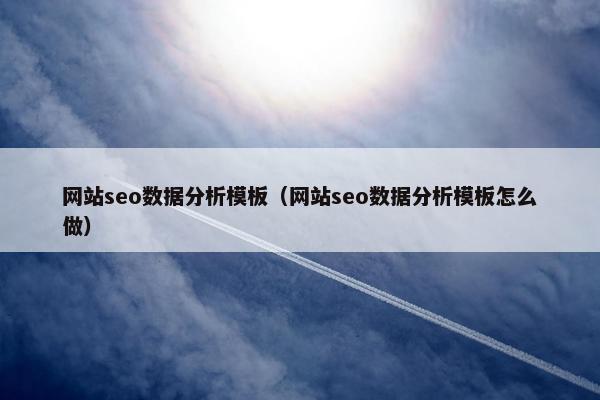 网站seo数据分析模板（网站seo数据分析模板怎么做）