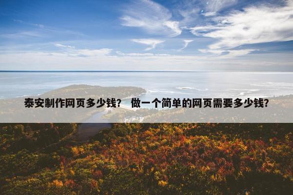 泰安制作网页多少钱？ 做一个简单的网页需要多少钱？