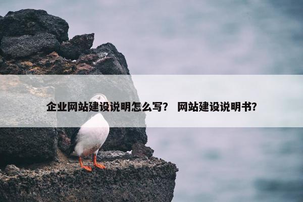 企业网站建设说明怎么写？ 网站建设说明书？