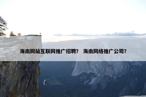 海南网站互联网推广招聘？ 海南网络推广公司？