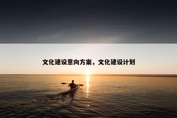 文化建设意向方案，文化建设计划