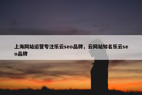 上海网站运营专注乐云seo品牌，云网站知名乐云seo品牌