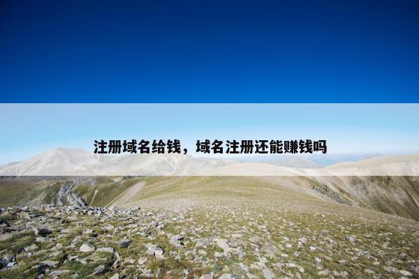 注册域名给钱，域名注册还能赚钱吗