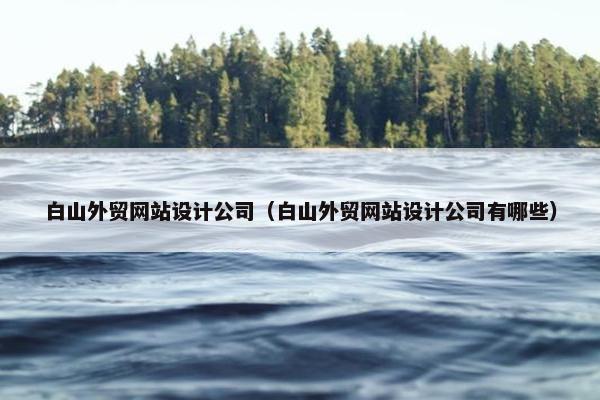 白山外贸网站设计公司（白山外贸网站设计公司有哪些）