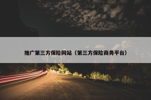 推广第三方保险网站（第三方保险商务平台）