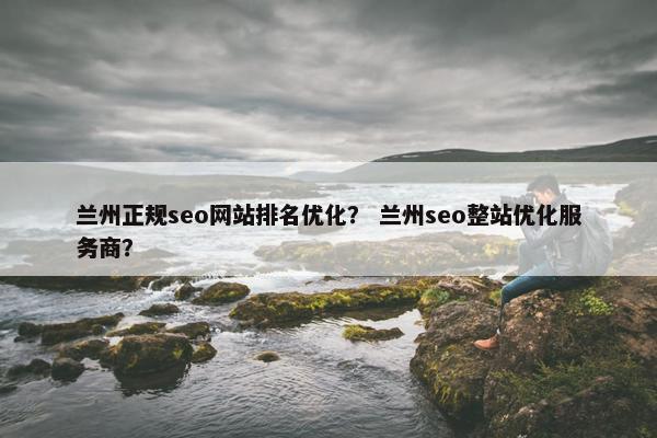 兰州正规seo网站排名优化？ 兰州seo整站优化服务商？