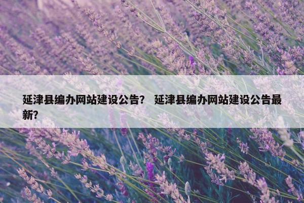 延津县编办网站建设公告？ 延津县编办网站建设公告最新？