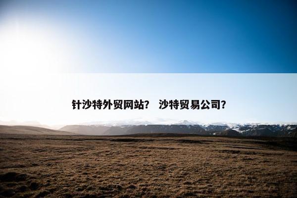 针沙特外贸网站？ 沙特贸易公司？