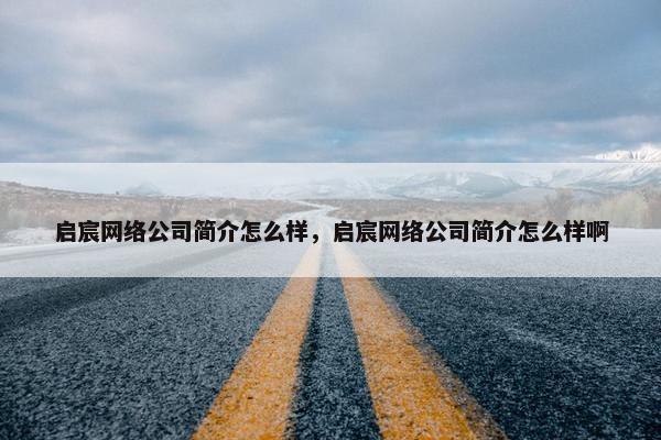 启宸网络公司简介怎么样，启宸网络公司简介怎么样啊
