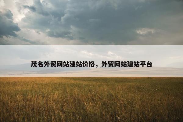 茂名外贸网站建站价格，外贸网站建站平台
