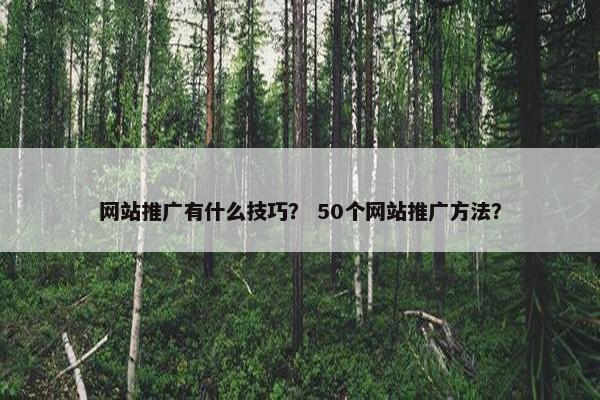 网站推广有什么技巧？ 50个网站推广方法？