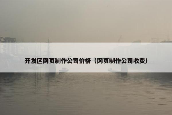 开发区网页制作公司价格（网页制作公司收费）