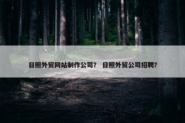 日照外贸网站制作公司？ 日照外贸公司招聘？
