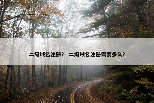 二级域名注册？ 二级域名注册需要多久？