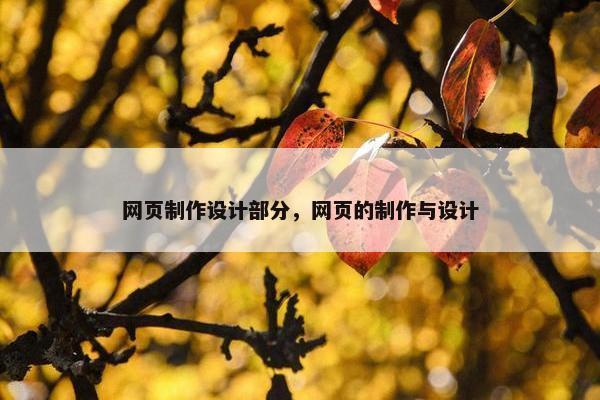 网页制作设计部分，网页的制作与设计