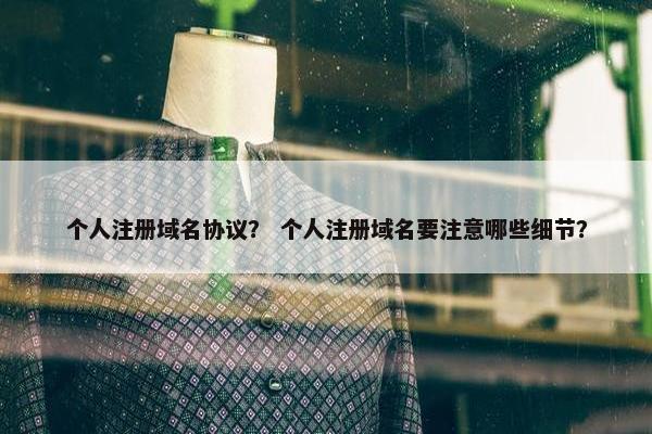 个人注册域名协议？ 个人注册域名要注意哪些细节？