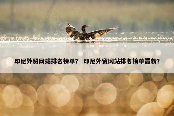 印尼外贸网站排名榜单？ 印尼外贸网站排名榜单最新？