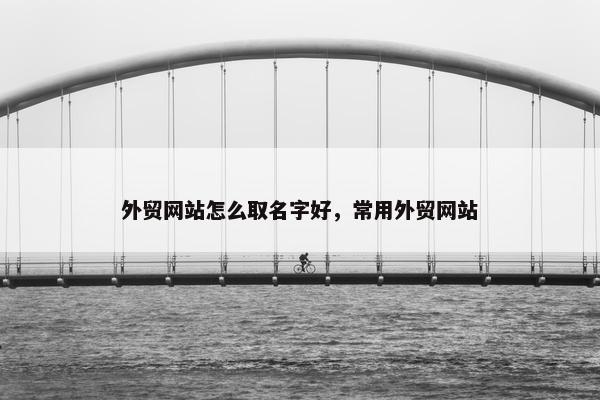 外贸网站怎么取名字好，常用外贸网站