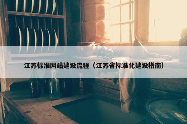 江苏标准网站建设流程（江苏省标准化建设指南）