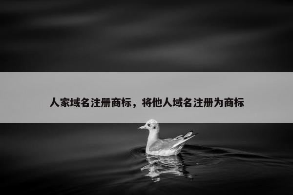 人家域名注册商标，将他人域名注册为商标