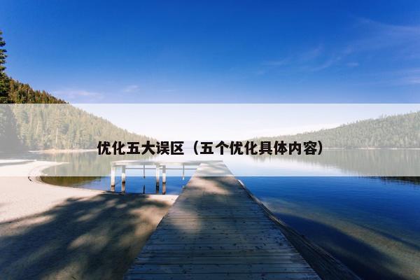 优化五大误区（五个优化具体内容）