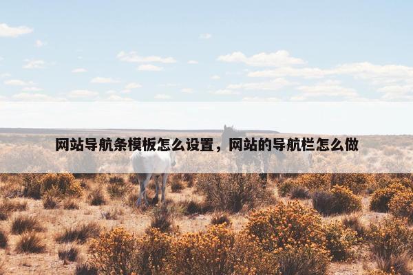网站导航条模板怎么设置，网站的导航栏怎么做