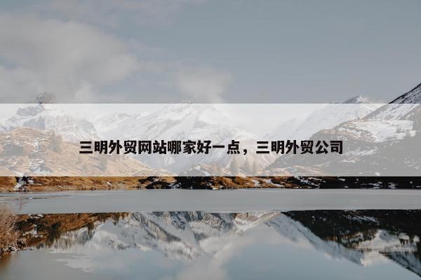 三明外贸网站哪家好一点，三明外贸公司