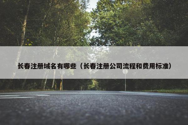 长春注册域名有哪些（长春注册公司流程和费用标准）