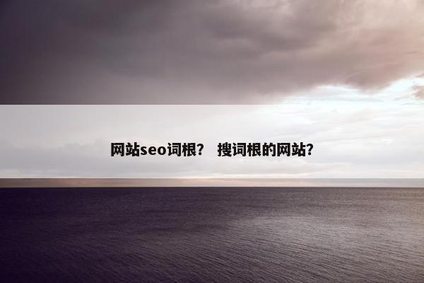 网站seo词根？ 搜词根的网站？