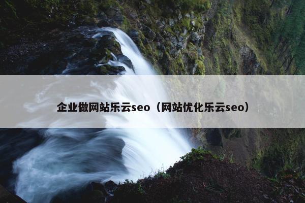 企业做网站乐云seo（网站优化乐云seo）